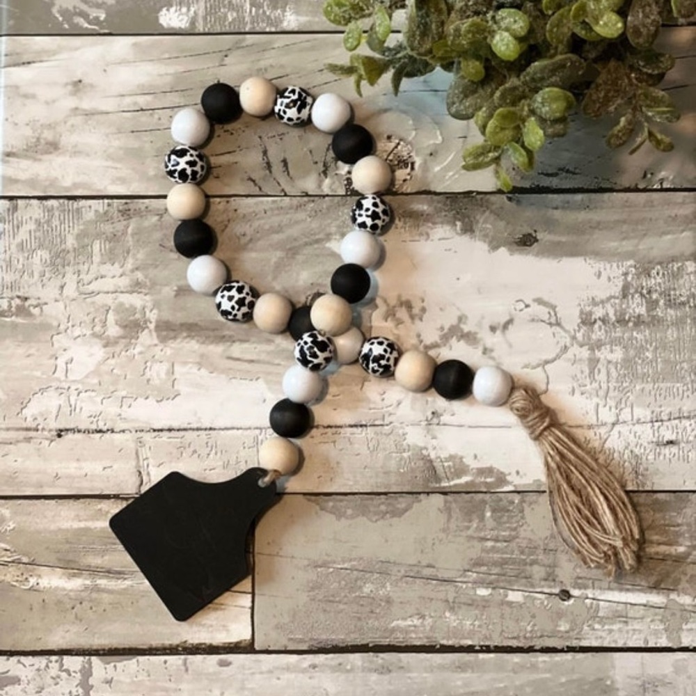 Cow Wood Bead Garland